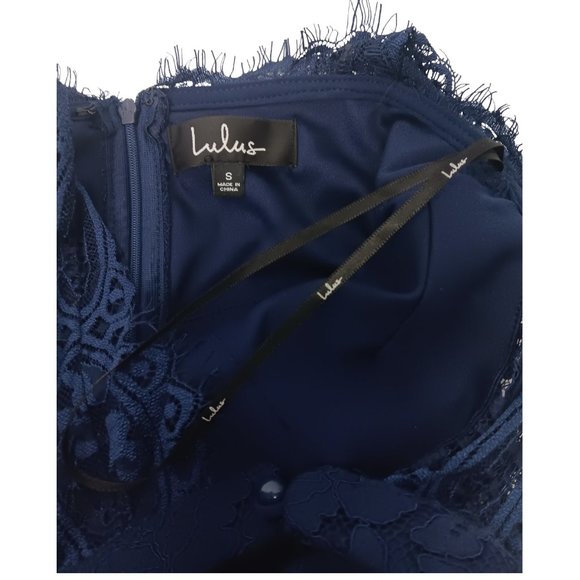 Lulu's Dance All Evening  Navy Blue Lace Maxi Dress Size S - Picture 5 of 5